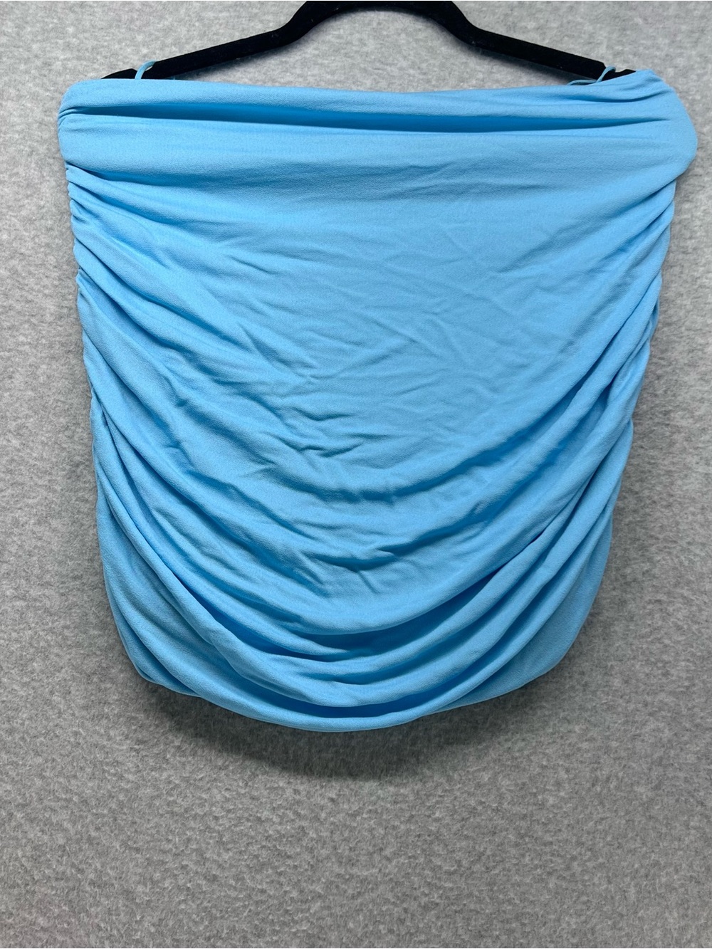 Tory Burch Light Blue Ruched Crop Top